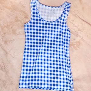 Blue and white used time and tru tank top